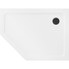Mexen Flat slim pentagonal shower tray right 90 x 80 cm, white, black siphon - 41P108090R-B