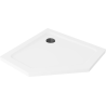 Mexen Flat pentagonal slim shower tray 90 x 90 cm, white, black siphon - 41P109090-B