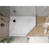 Mexen Flat pentagonal slim left shower tray 100 x 90 cm, white, black siphon - 41P109010L-B