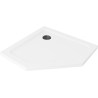 Mexen Flat pentagonal shower base slim 100 x 100 cm, white, black siphon - 41P101010-B