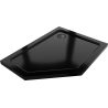 Mexen Flat slim pentagonal shower tray right 90 x 80 cm, black, black siphon - 41P708090R-B