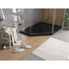 Mexen Flat slim pentagonal shower tray right 90 x 80 cm, black, black siphon - 41P708090R-B