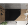 Mexen Flat pentagonal slim shower tray left 100 x 80 cm, black, black siphon - 41P708010L-B