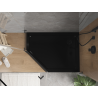 Mexen Flat pentagonal slim shower tray right 100 x 80 cm, black, black siphon - 41P708010R-B