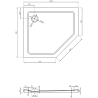 Mexen Flat slim left pentagon shower tray 100 x 90 cm, black, black siphon - 41P709010L-B