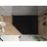 Mexen Flat pentagonal slim shower tray right 100 x 90 cm, black, black siphon - 41P709010R-B