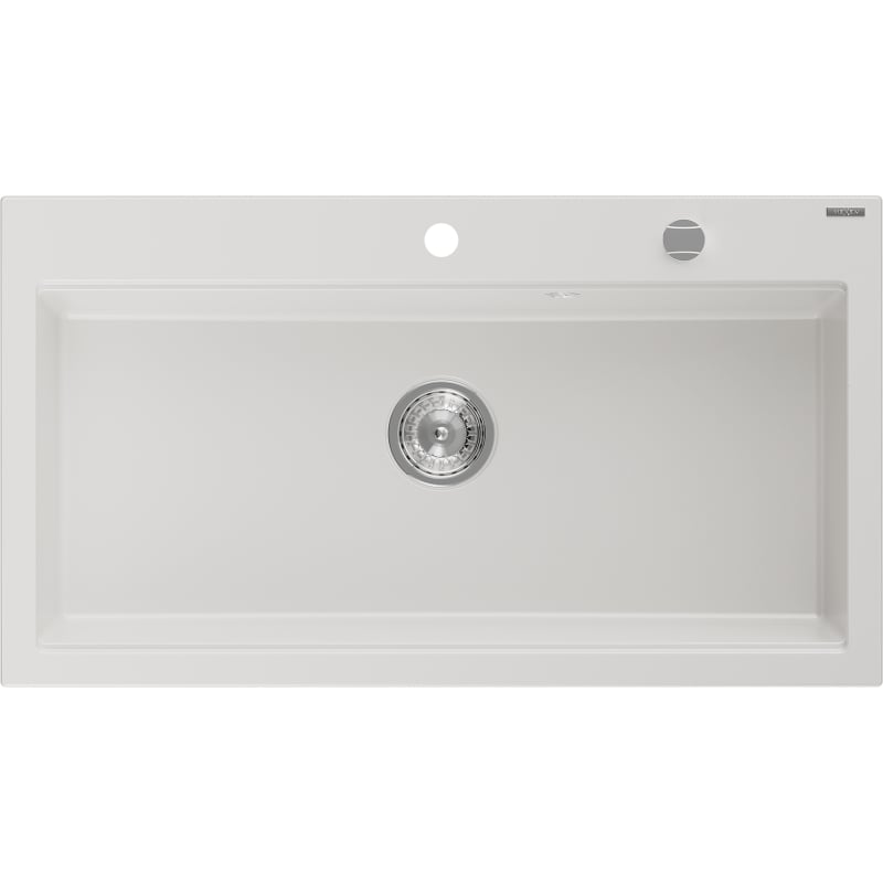 Mexen Slido granite sink 1-bowl 900 x 500 mm, white, chrome siphon - 6528901005-20