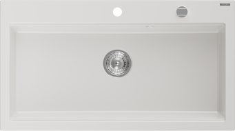 Mexen Slido granite sink 1-bowl 900 x 500 mm, white, chrome siphon - 6528901005-20
