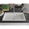 Mexen Slido granite sink 1-bowl 900 x 500 mm, white, chrome siphon - 6528901005-20