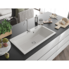 Mexen Slido granite sink 1-bowl 900 x 500 mm, white, chrome siphon - 6528901005-20