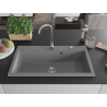Mexen Slido 1-bowl granite sink 900 x 500 mm, gray, chrome siphon - 6528901005-71