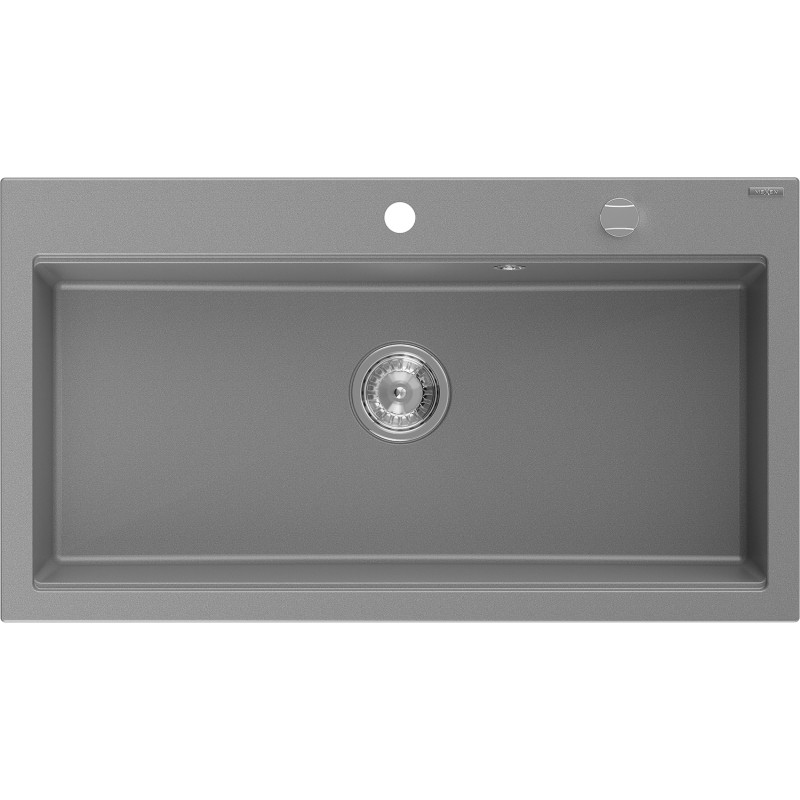 Mexen Slido 1-bowl granite sink 900 x 500 mm, gray, chrome siphon - 6528901005-71