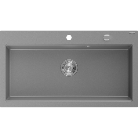 Mexen Slido 1-bowl granite sink 900 x 500 mm, gray, chrome trap - 6528901005-71