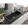 Mexen Slido granite sink 1-bowl 900 x 500 mm, black/gold metallic, chrome siphon - 6528901005-75