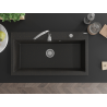 Mexen Slido granite sink 1-bowl 900 x 500 mm, black/gold metallic, chrome siphon - 6528901005-75