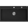 Mexen Slido 1-bowl granite sink 900 x 500 mm, black, chrome waste trap - 6528901005-77