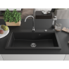 Mexen Slido 1-Bowl Granite Sink 900 x 500 mm, Black, Chrome Siphon - 6528901005-77