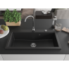 Mexen Slido 1-bowl granite sink 900 x 500 mm, black, chrome waste trap - 6528901005-77