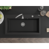 Mexen Slido 1-Bowl Granite Sink 900 x 500 mm, Black, Chrome Siphon - 6528901005-77