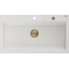 Mexen Slido 1-Bowl Granite Sink 900 x 500 mm, White, Gold Waste Trap - 6528901005-20-G