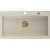 Mexen Slido 1-bowl granite kitchen sink 900 x 500 mm, beige, gold siphon - 6528901005-69-G