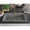 Mexen Slido single-bowl granite sink 900 x 500 mm, gray, gold siphon - 6528901005-71-G