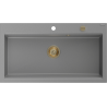 Mexen Slido single-bowl granite sink 900 x 500 mm, gray, gold siphon - 6528901005-71-G