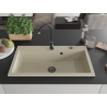 Mexen Slido granite sink 1-compartment 900 x 500 mm, beige, black siphon - 6528901005-69-B
