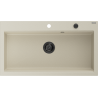 Mexen Slido granite sink 1-compartment 900 x 500 mm, beige, black siphon - 6528901005-69-B