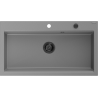Mexen Slido granite sink 1-bowl 900 x 500 mm, gray, black siphon - 6528901005-71-B