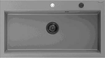 Mexen Slido granite sink 1-bowl 900 x 500 mm, gray, black siphon - 6528901005-71-B