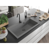 Mexen Slido 1-bowl granite kitchen sink 900 x 500 mm, grey, black waste trap - 6528901005-71-B