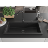 Mexen Slido 1-bowl granite kitchen sink, 900 x 500 mm, black/metallic silver, black waste trap - 6528901005-73-B