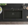 Mexen Slido granit sink 1-bowl 900 x 500 mm, black/gold metallic, black siphon - 6528901005-75-B