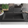 Mexen Slido 1-Bowl Granite Kitchen Sink 900 x 500 mm, Speckled Black, Black Waste Trap - 6528901005-76-B