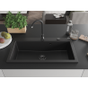 Mexen Slido granite sink single-bowl 900 x 500 mm, black, black siphon - 6528901005-77-B
