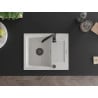 Mexen Enzo 1-bowl granite sink with drainer and Telma kitchen tap, white - 6506-20-670200-70