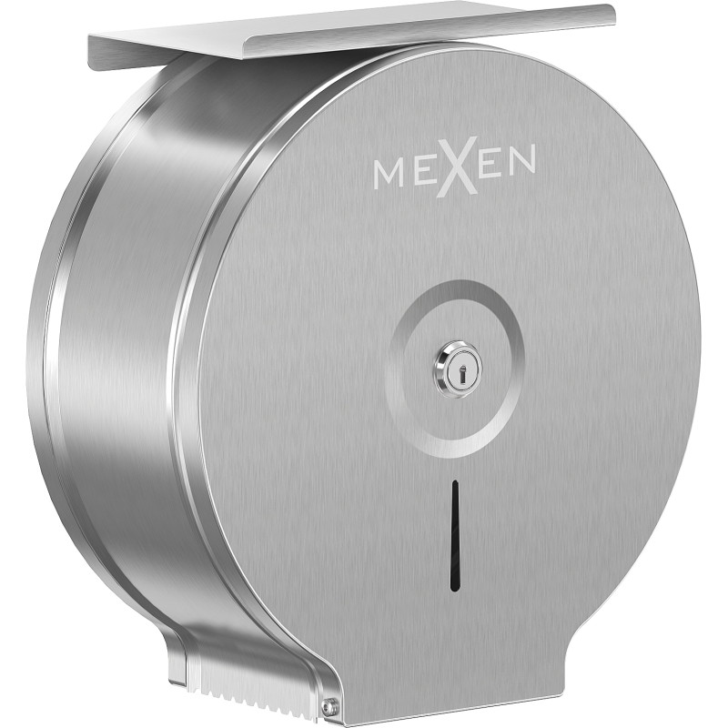Mexen Spira-U+ toilet paper holder with phone shelf, inox - 70K541-01