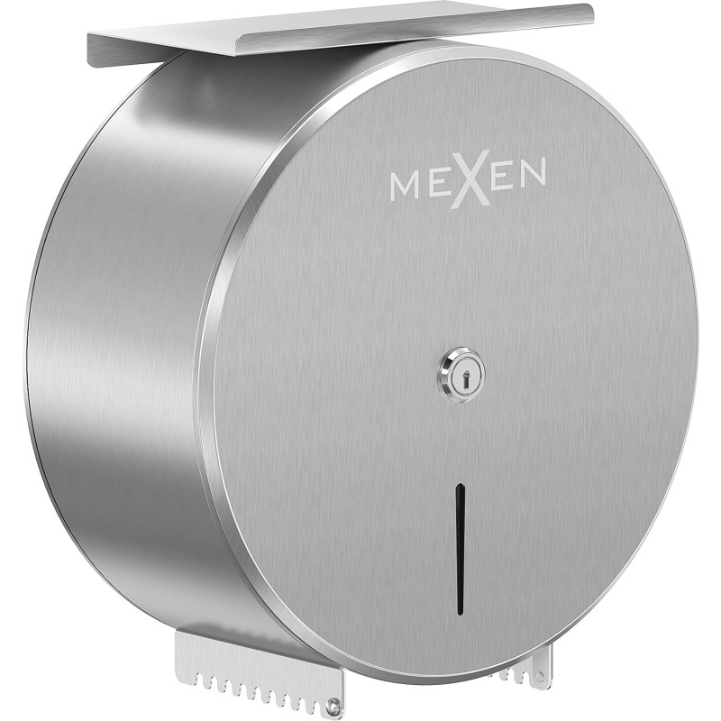 Mexen Spira-H+ toilet paper holder with phone shelf, inox - 70K561-01