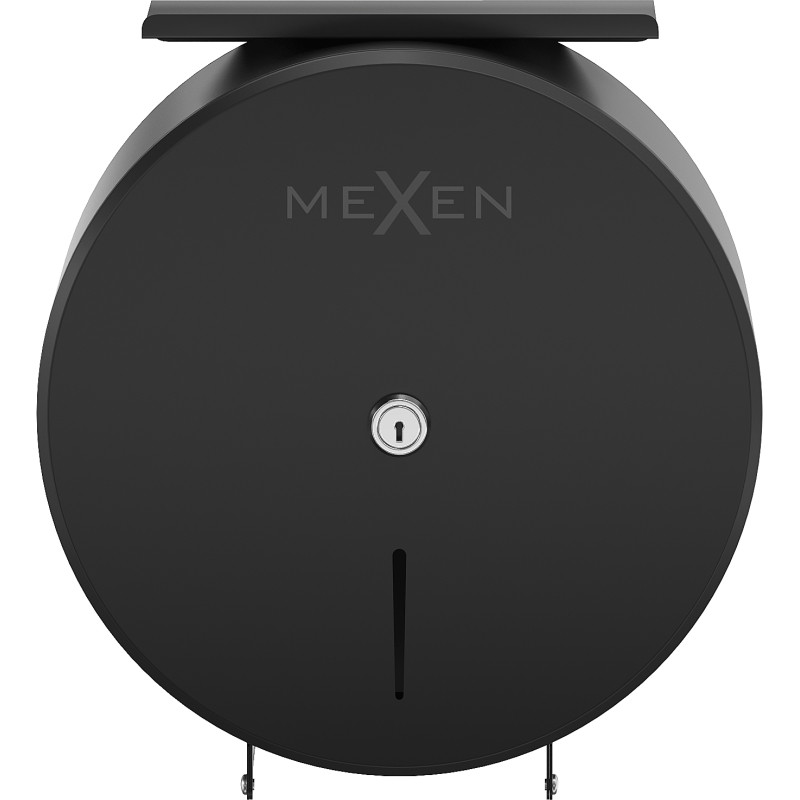 Mexen Spira-H+ toilet paper holder with phone shelf, matte black - 70K561-70