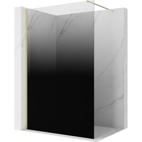 Mexen Kioto Walk-in Shower Screen 80 x 200 cm, Black Ombre 8 mm, Gold - 800-080-101-50-76
