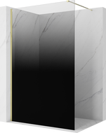Mexen Kioto Walk-in shower wall 100 x 200 cm, black ombre 8 mm, gold - 800-100-101-50-76
