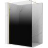 Mexen Kioto Walk-in Shower Wall 130 x 200 cm, Black Ombre 8 mm, Brushed Gold - 800-130-101-55-76