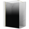 Mexen Kioto Walk-in Shower Wall 140 x 200 cm, Black Ombre 8 mm, Brushed Gold - 800-140-101-55-76