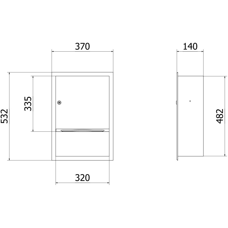 Mexen Linox recessed paper towel dispenser, inox - 70K003-01