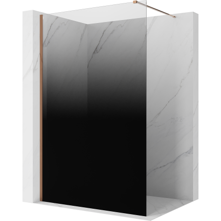 Mexen Kioto Walk-in Shower Screen 70 x 200 cm, Black Ombre 8 mm, Rose Gold - 800-070-101-60-76