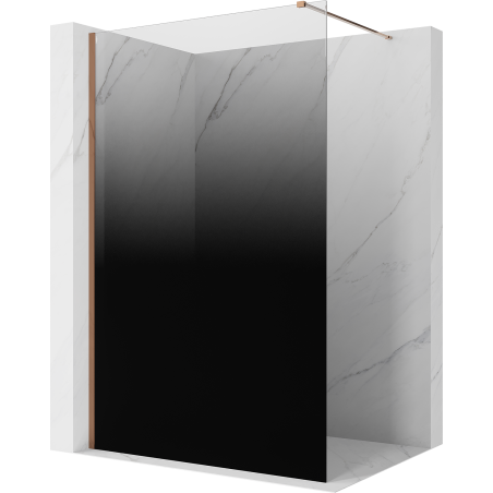 Mexen Kioto Walk-in Shower Wall 80 x 200 cm, Black Ombre 8 mm, Rose Gold - 800-080-101-60-76