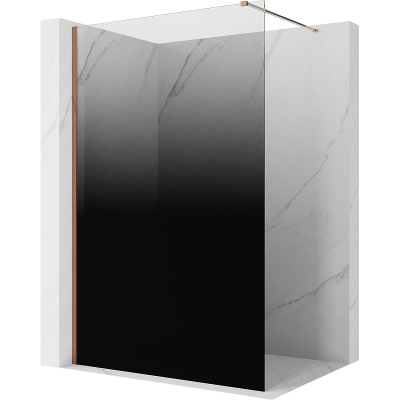 Mexen Kioto Walk-in Shower Screen 110 x 200 cm, Black Ombre 8 mm, Rose Gold - 800-110-101-60-76