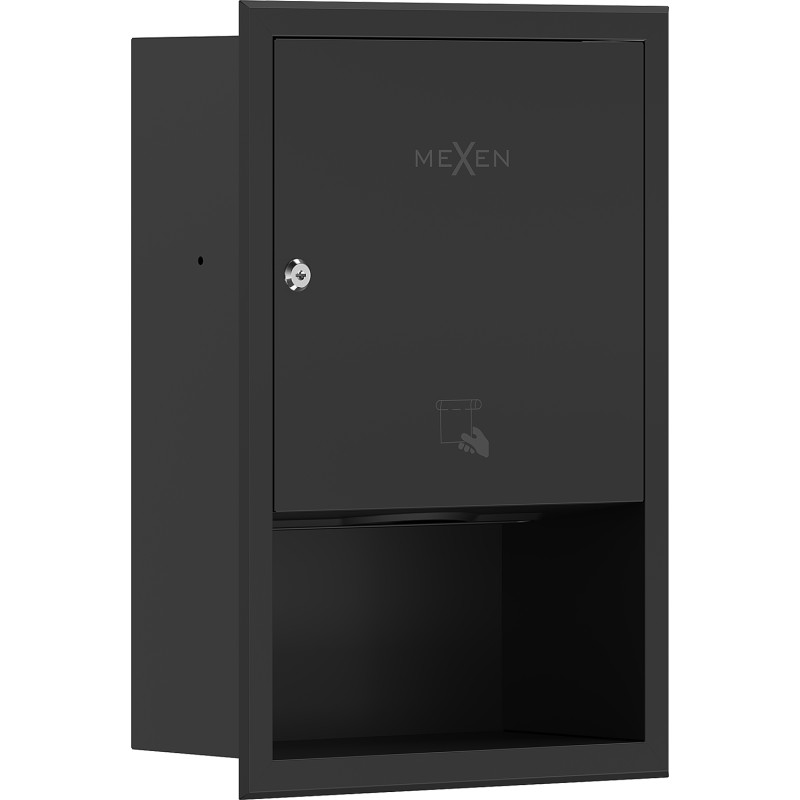 Mexen Linox recessed paper towel dispenser, matte black - 70K003-70