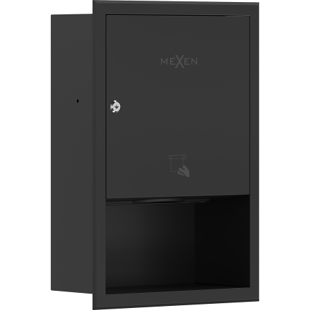 Mexen Linox recessed paper towel dispenser, matte black - 70K003-70
